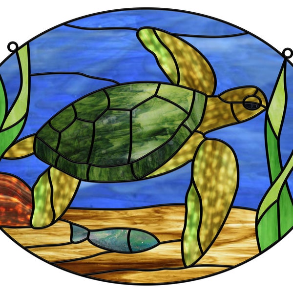 SEA TURTLE - Spirit Animal Stained Glass Pattern - Number 10 in the Spirit Animal Series by Carolyn Murie