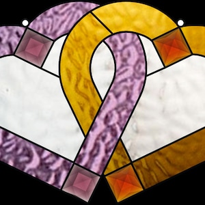 Interlocking Hearts Stained Glass Pattern