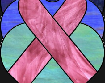 SUPPORTING HEARTS - Generational - Ancestral - Support Ribbon - Awareness Ribbon - Cancer Ribbon Stained Glass Pattern - Craft Pattern