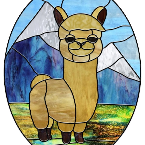 Llama Stained Glass Pattern Etsy