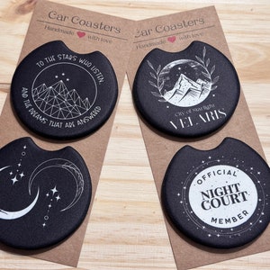 ACOTAR Car Coasters: Velaris, Night Court, To The Stars