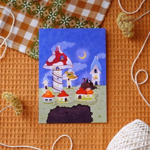 Illustration | Le village de champignons