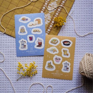 Planches de stickers « Petit-déjeuner cosy »  | En lot ou au choix