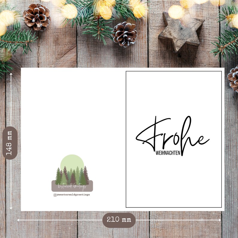  Printable Christmas Card, Weihnachtskarte, Instant Download Motiv 