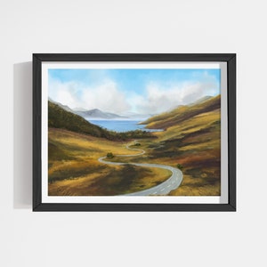 Glen Docherty Viewpoint Art Print Decor Illustration Loch Maree NC500 Wall Decor