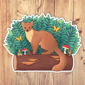 Baummarder Vinyl Aufkleber | Wildtier-Aufkleber | Mustelids Hermelin Wiesel Frettchen Aufkleber | Natur Geschenk | Tier Aufkleber