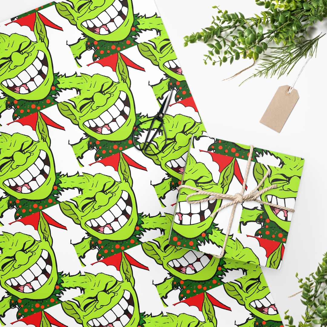 Grinch Wrapping Paper Etsy