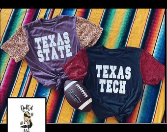 Custom Youth Sequin Sleeve Game Day Spirit Tee