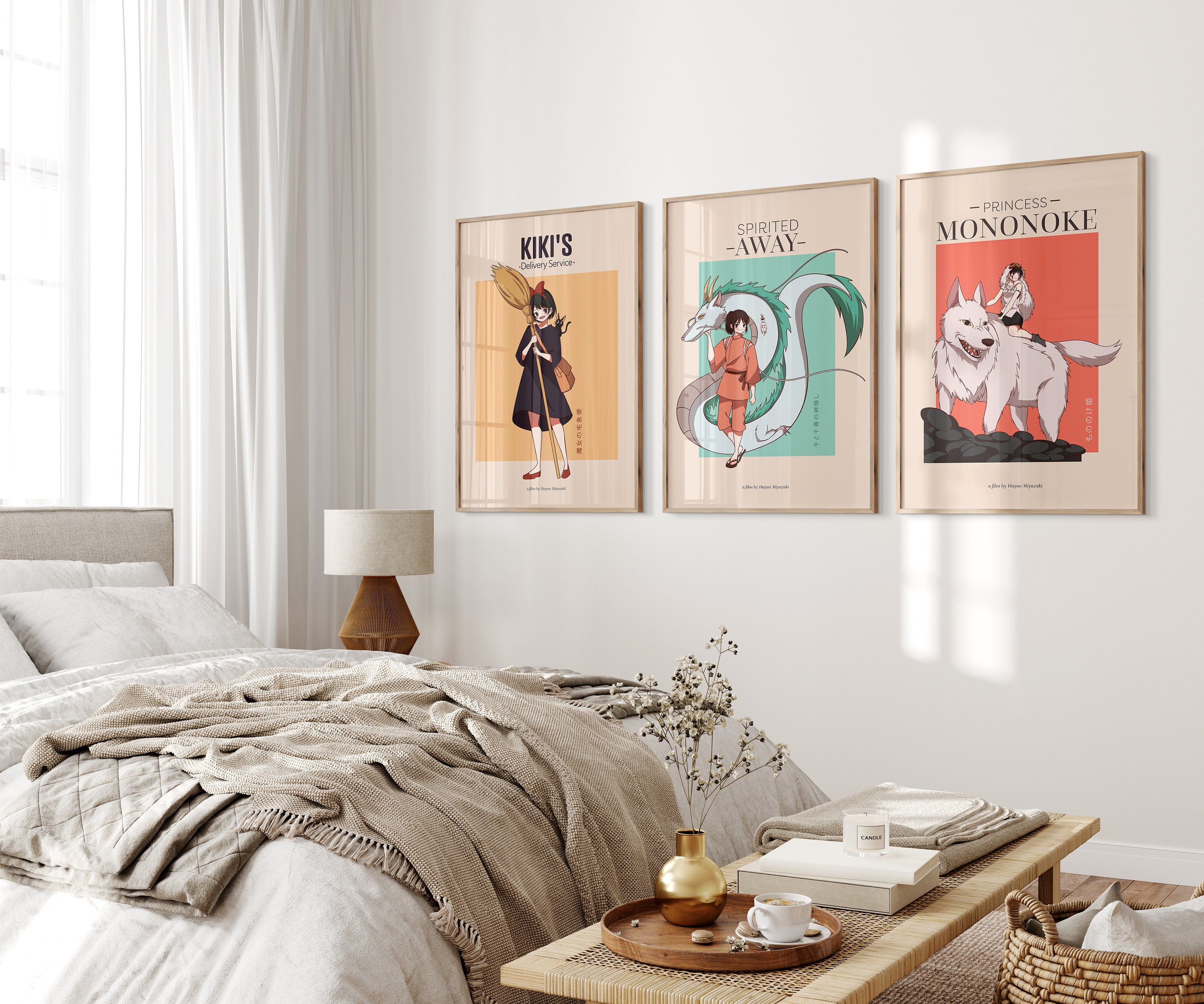 Studio Ghibli Poster Print Set of 3 Studio Ghibli Print Decor - Etsy
