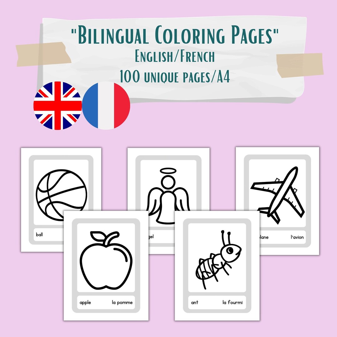 Bilingual Coloring Pages for Toddlers ABC Coloring Pages - Etsy