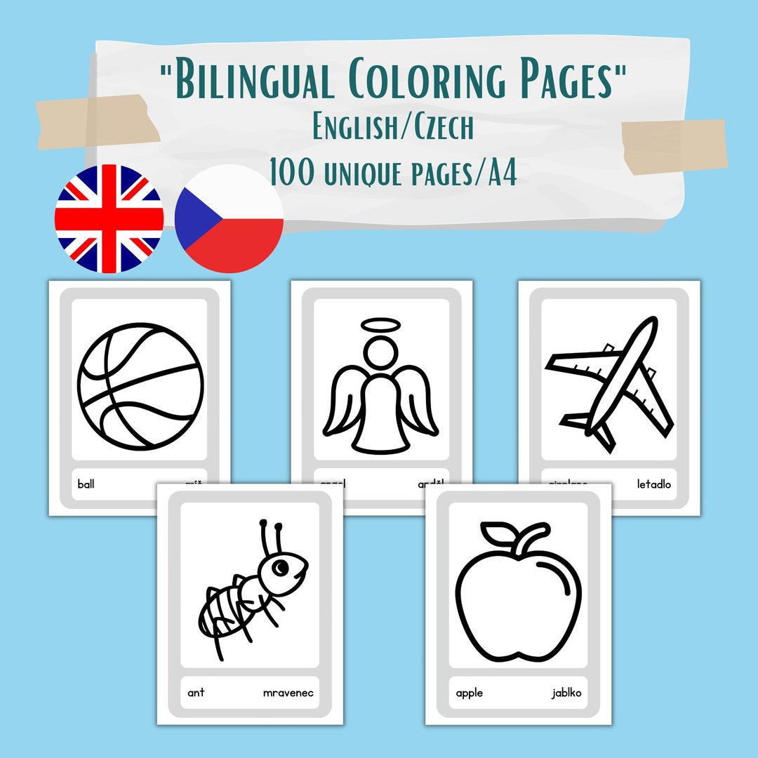 Bilingual Coloring Pages ABC Printable Sheets First Worlds - Etsy
