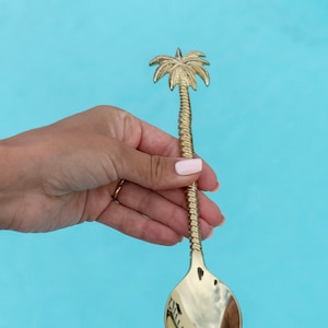 Golden Brass Table Spoon Palm Tree