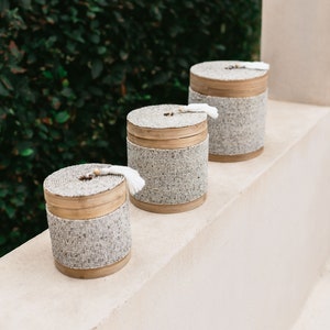 Offering Boxes Danu - SET of Three Bamboo Decorative Boxes, Keepsake box with lid, Handmade Balinese Jewelry Box, Hand Woven Bamboo