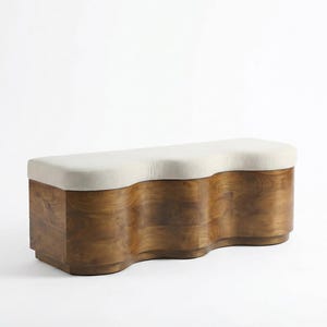 Banc ondulé rembourré fait main