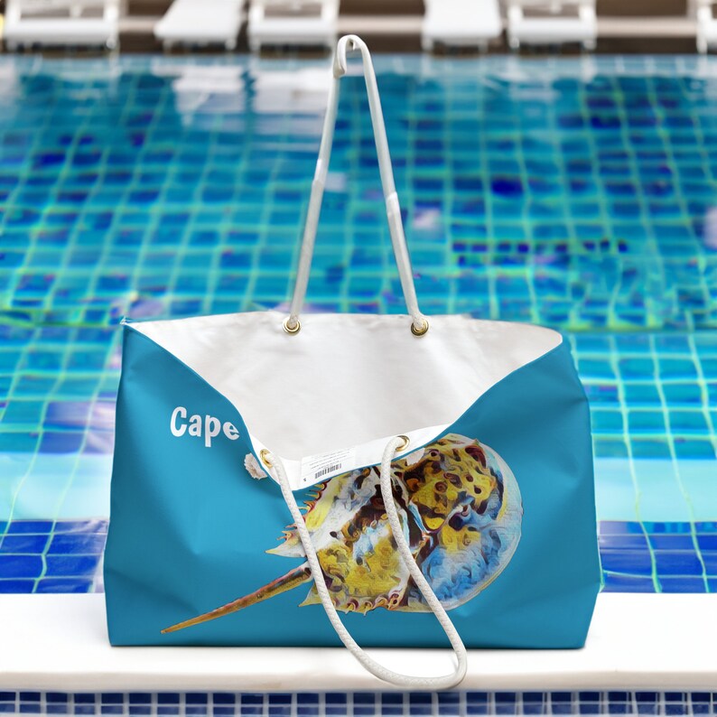 Horseshoe Crab Weekender Beach Bag Cape Cod Souvenir Bridesmaid Gift