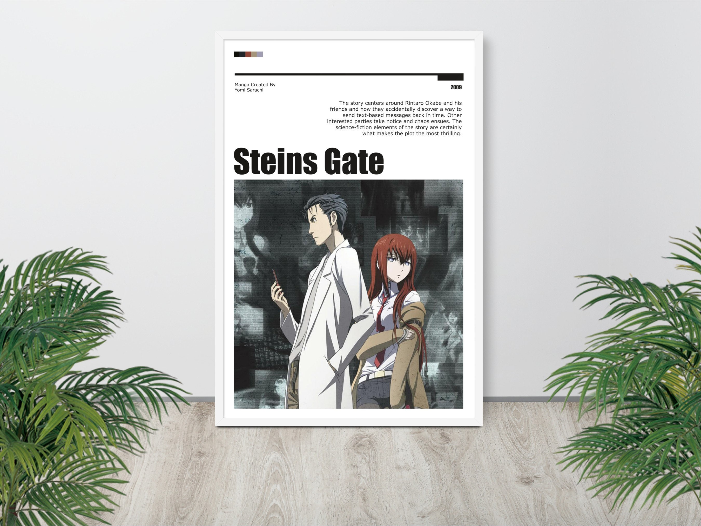  Steins Gate Anime Movie Day Comic Poster Vintage Metal Tin Logo  Wall Home Wall Art Metal Tin Logo Cave Bar Club Metal Tin logo 8x12 inches:  Posters & Prints