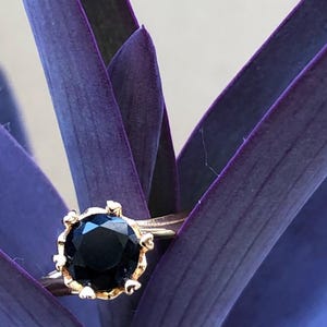 A Ring with Black Solitaire Stone | Statement Fashion Ring for Women | Bold Artificial Stone Jewelry  | Adjustable size