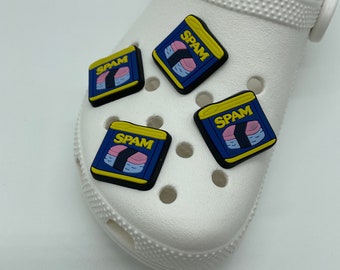 Charm de spam - Charms de zapatos asiáticos - Charm de zapatos con temática asiática - Clips de zapatos de spam - Accesorios para zapatos - Regalo de cumpleaños perfecto