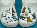 Travel shoe charm - Paris shoe charms -Rome shoe charms - Collisuem. Eifel Tower, statue liberty, Santorini - Greek -passport - camera product logo