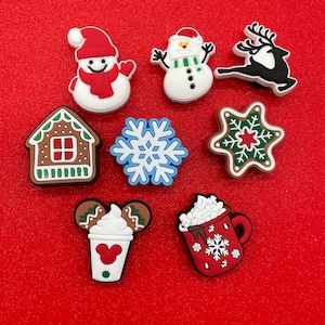 Holiday theme shoe charm -Winter Shoe Clips-Christmas-Snowflake  shoe  Charms-Xmas theme Shoe Charm-Santa - Christmas  - Snowman - Ornament