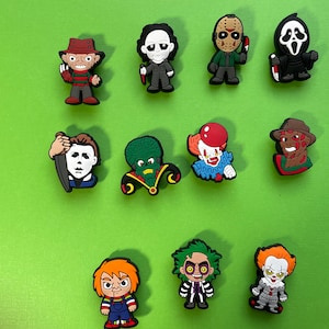 horror shoe charm - slasher croc charm - scary movie- lit shoe charm - jason charm - michael charm - lit shoe pins -reaper jibs-scary charm