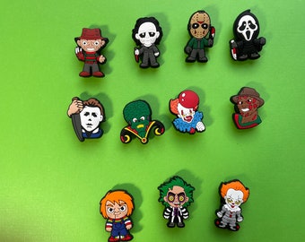 horror shoe charm - slasher croc charm - scary movie- lit shoe charm - jason charm - michael charm - lit shoe pins -reaper jibs-scary charm