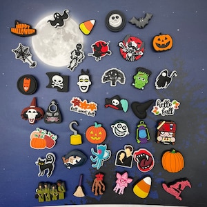 Halloween shoe charms -horror shoe charm - slashercharm - scary movie- -reaper -witch shoe pin charm - pumpkin - ghost- monster shoe