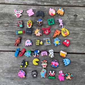 Gamer shoe charms,  video game shoe charms, controller  charm, joy stick, console, video games shoe pins, retro games
