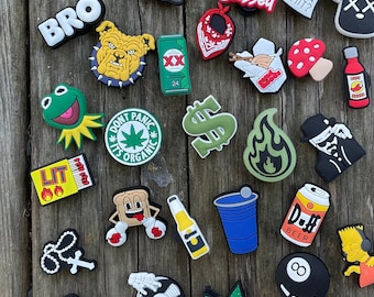Lit shoe charms,  thug game croc charms, hood shoe pins, rapper, retro, baller shoe charms, lit choc charm