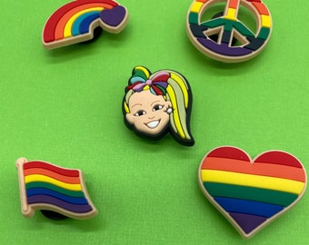 Pride shoe charms - shoe Charms - LGBT theme Shoe Charm - Shoe Clips -shoe Accessories - Perfect Birthday Gift - rainbow charms -flag
