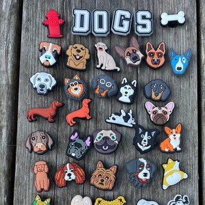 Dog shoe charm dog shoe pin charms - german shepard shoe jibs - golden retriever -boxer - french bulldog- beagle -collie -labrador retriever