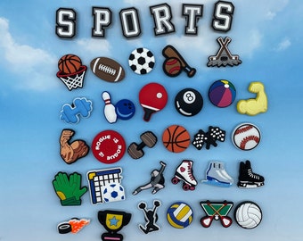 Sportschoen charme - sportthema schoenjibs - voetbal - honkbal - voetbal-gymnastiek - ballen schoencharmes - basketbal - hockey-