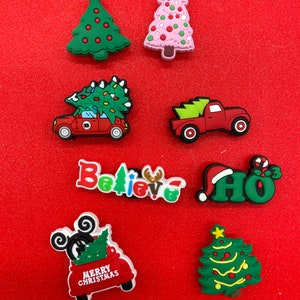 Christmas Tree shoe charm -Xmas Tree Shoe Clips-Christmas-Holiday  shoe Charms-Xmas theme Shoe Charm-Santa - Christmas  - Snowman - Ornament