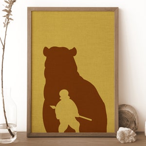 Bear Brother Minimal Poster | Watercolor | Digital
