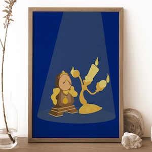 Beauty and the Beast Minimal Poster | Watercolor | Digital