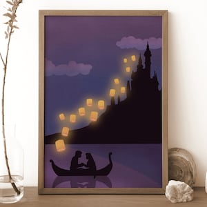 Tangled Rapunzel Minimal Poster | Watercolor | Digital