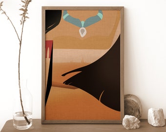 Pocahontas minimale poster | Waterverf | digitaal