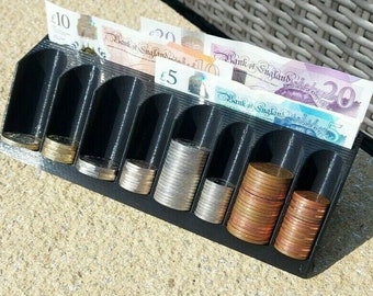 Coin Cash Sorter Organiser Note Money Storage Bank GBP Pound Tidy Made In UK