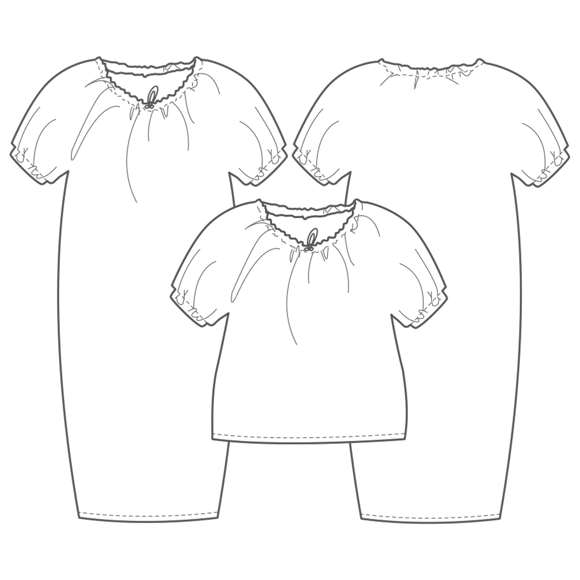 Drawstring Neck Dress Printed Sewing Pattern Etsy UK