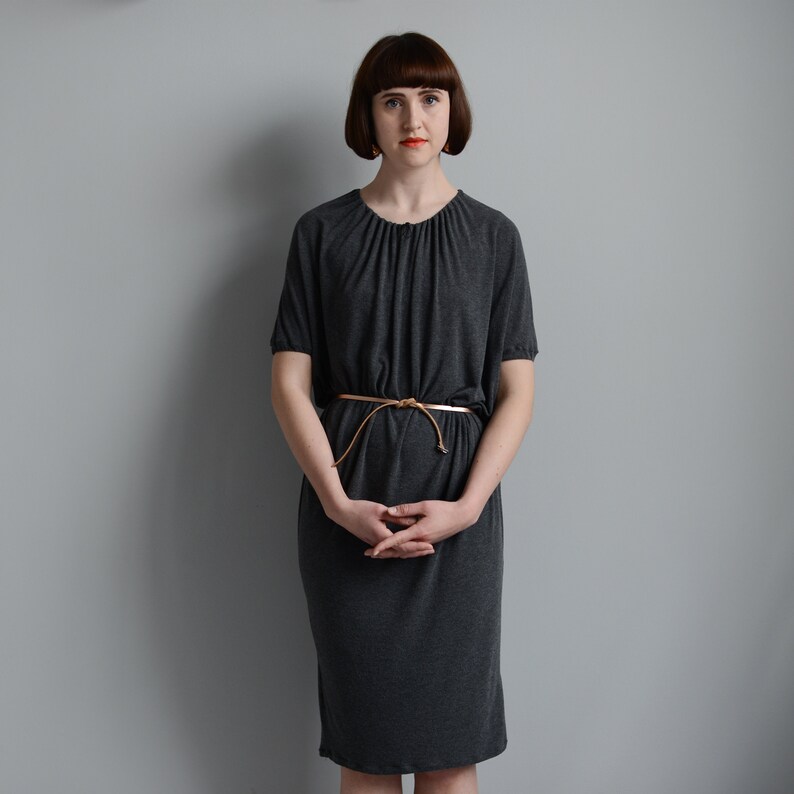 Drawstring Neck Dress Printed Sewing Pattern Etsy UK