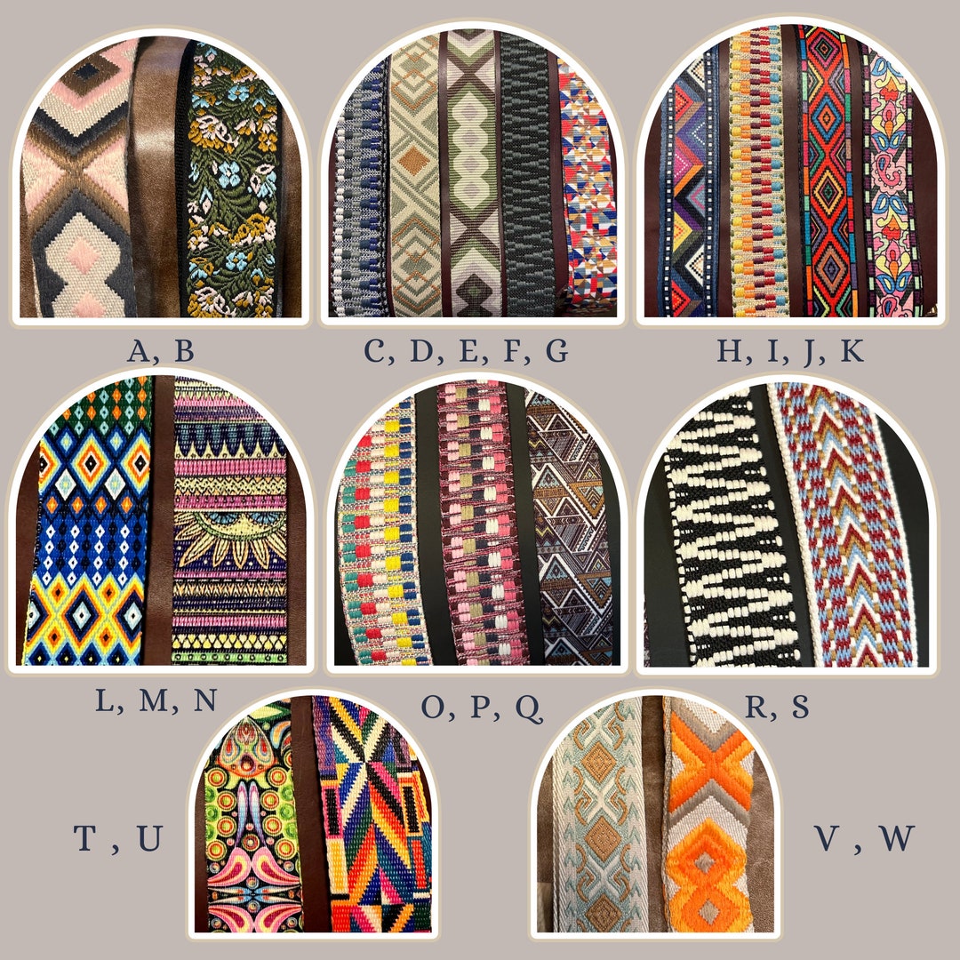 Crossbody Fabric Strap, Custom, Floral Strap, Pattern, Hardware