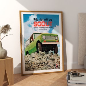 VINTAGE CAR POSTER, Car Poster Print, Digital Car Poster, International Harvester Scout Poster, Printable Car Poster Classic 60s Car Print