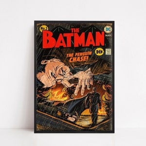 Batman Poster - Batman No 5 Comic Poster - DC Poster - Vintage Poster - Batman Retro Art - Movie Poster - Comic Wall Decor