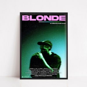 Frank Ocean - Blondes Poster - Frank Ocean Blond Poster - Minimalistisches Frank Ocean Track list Poster - Minimalistischer Albumdruck