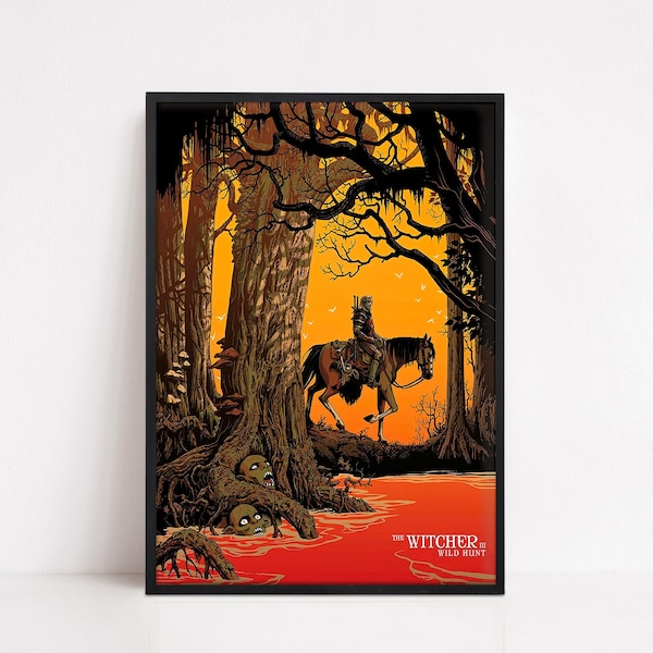 The Witcher 3 Wild Hunt Poster - Geralt of Rivia Wall Art - Game Poster Gift - Video Game Decor Gift - Game Room Decor