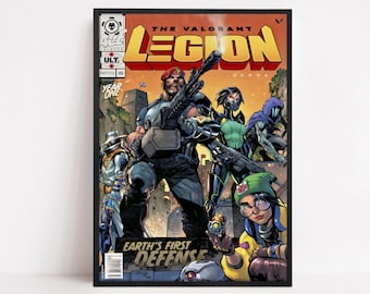 Valorant Comic Poster - Valorant Legion - Valorant Legion Poster Art - Game Room Decor - Valorant Fan Gift - Valorant Comic