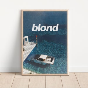 Weißes Ferrari Poster - Frank Ocean Blond Poster - Blondes Poster - Frank Ocean Fan Geschenk - Retro Wandkunst - Raumdekor Print