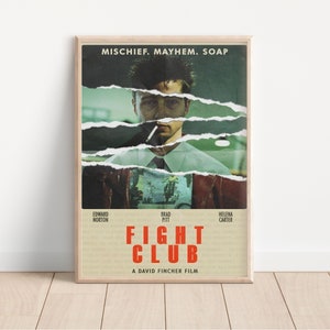 Fight Club Movie Poster | Minimalist Movie Poster | David Fincher | Brad Pitt | Custom Movie Print | Wall Art Print | Home decor