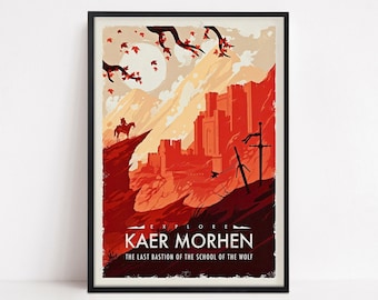 The Witcher 3 Poster - Kaer Morhen Travel Poster - Wall Art Print - Home Decor