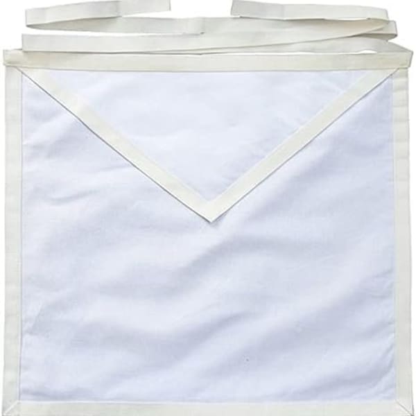 NEW Plain White Duck Cotton Masonic Apron Cloth Entered Apprentice Mason Apron